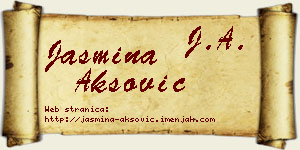 Jasmina Aksović vizit kartica